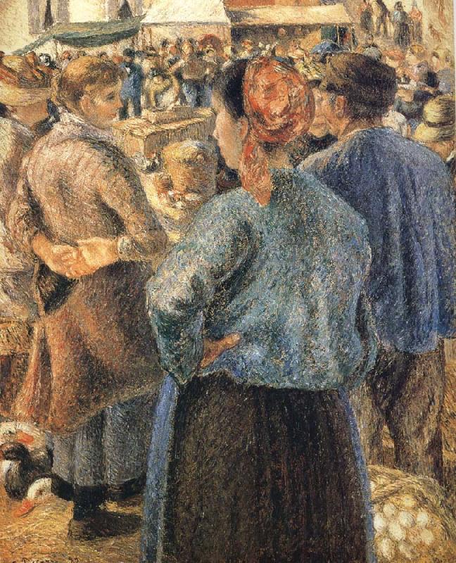 Camille Pissarro Pang plans Schwarz livestock market oil painting image